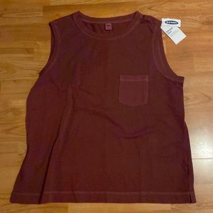 NWT Old Navy Maroon Women’s Garment Dyed Tank Top
